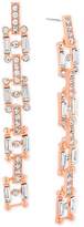 Thumbnail for your product : Steve Madden Rose Gold-Tone Crystal Square Link Drop Earrings