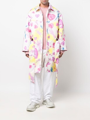 Liberal Youth Ministry Graphic-Print Belted Coat