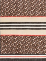 Thumbnail for your product : Burberry Icon Stripe Monogram Print Wool Silk Square Large Scarf