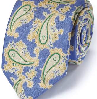 Charles Tyrwhitt Blue cotton mix printed paisley Italian luxury tie