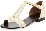 Thumbnail for your product : Rachel Roy Camila Snake-Embossed Leather T-Strap Sandal, White