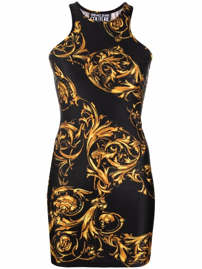 Versace Baroque Print Dress | Shop the world's largest collection 