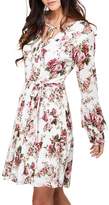 Thumbnail for your product : Yumi London Floral Print Tumpet Sleeve Dress