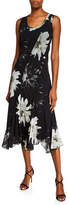 Thumbnail for your product : Fuzzi Fracture Flower-Print Scoop-Neck Sleeveless Seamed Dress