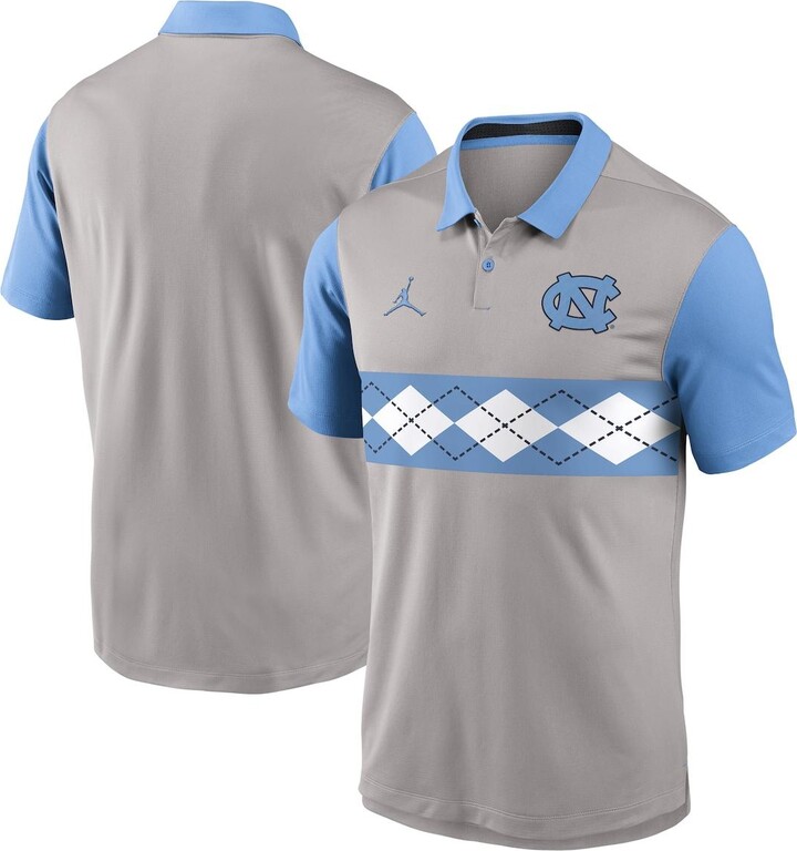 Jordan Men's Gray/Carolina Blue North Carolina Tar Heels Vapor Performance Polo Shirt - Gray, Light Blue