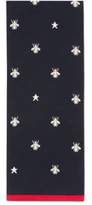 Thumbnail for your product : Gucci Bees and stars wool scarf