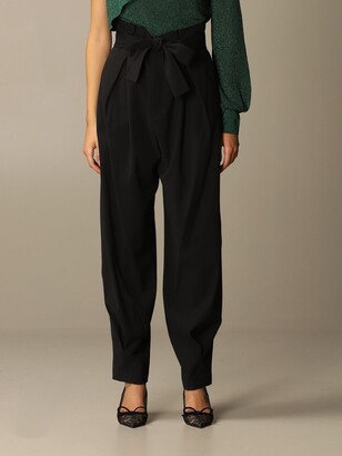 pants with bow at waist