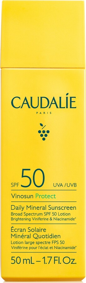 Caudalie Vinosun Protect Daily Mineral Sunscreen Spf 50, 1.7 oz.