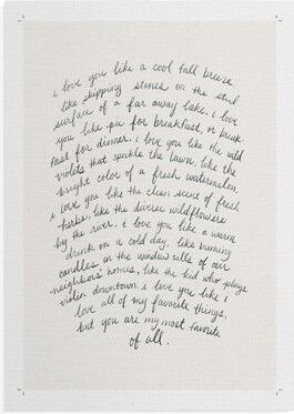 Fleur De Lis Living Letter to a Lover II -Canvas Print Only - NOT FRAMED