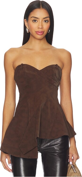 AMUR Augusta Bustier Peplum Top