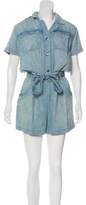 Thumbnail for your product : Current/Elliott Collared Denim Romper w/ Tags