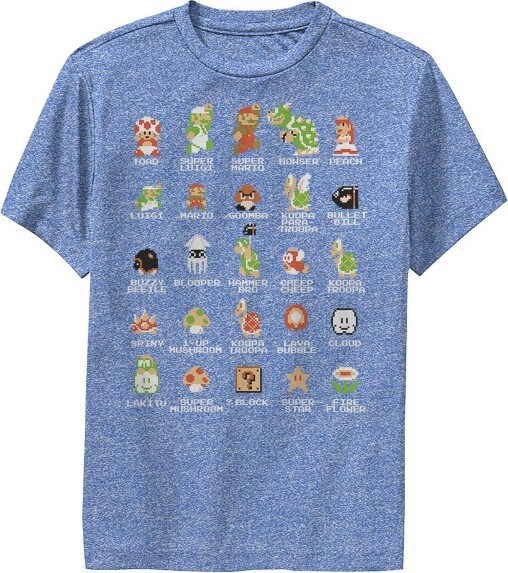 Nintendo Boy'sNintendoSuperMarioBrosCharacterGuidePerformanceTee-RoyalBlueHeather-Medium