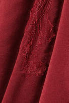 Thumbnail for your product : CAMI NYC The Sweetheart Lace-trimmed Silk-charmeuse Camisole - Red