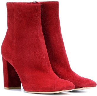 red suede womens boots