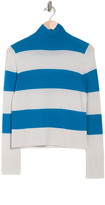 Thumbnail for your product : 525 America Cashmere Mock Neck Rugby Stripe Print Sweater