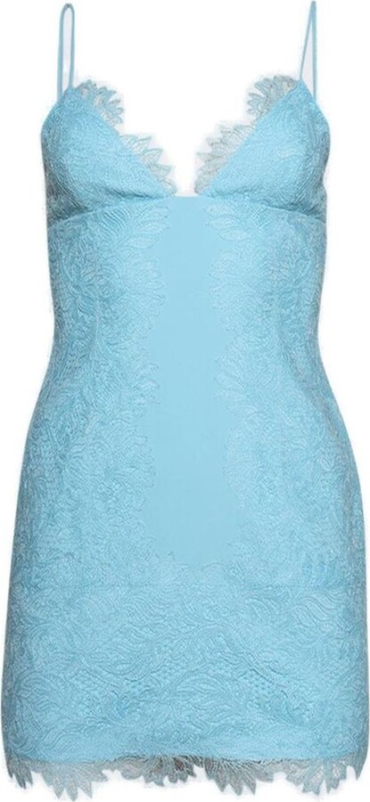 David Koma Lace Detailed Strapped Mini Dress