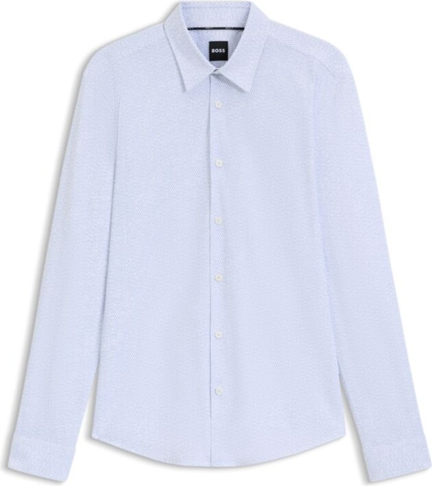 HUGO BOSS Slim-fit shirt in printed performance-stretch jersey
