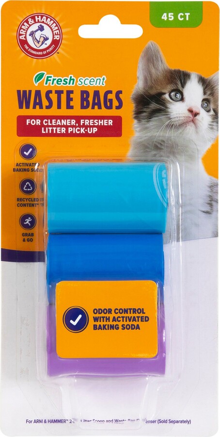 Arm & Hammer Litter Scoop Waste Bag Refills, 45 count