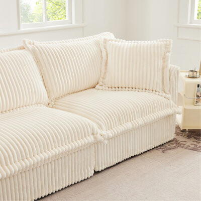 Corrigan Studio Versatile Oversized Sofa With Ottoman For Ultimate Relaxation And Adaptability