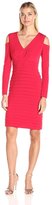 Thumbnail for your product : London Times L2081M Pleated V-neck Column Dress
