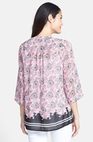 Thumbnail for your product : Chaus Stencil Border Print Pintuck Blouse
