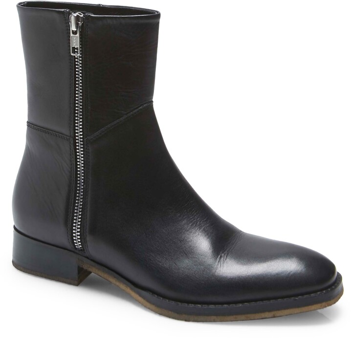 black booties with silver heel