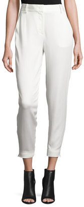 DKNY Tailored Stretch Crepe Cropped Pants, Gesso