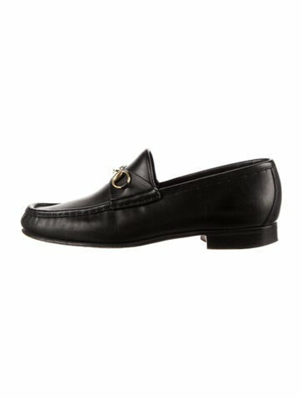 Gucci Horsebit Accent Leather Loafers Black - ShopStyle