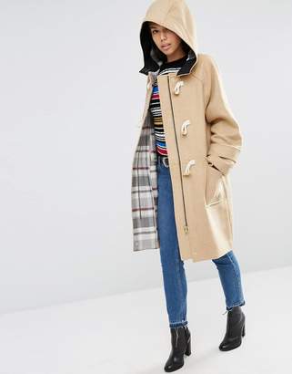 ASOS Hooded Duffle Coat In Oversized Fit