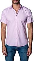 Thumbnail for your product : Jared Lang Woven Striped Short Sleeve Trim Fit Shirt