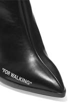 Thumbnail for your product : Off-White For Walking Logo-jacquard Printed Leather Ankle Boots - Black