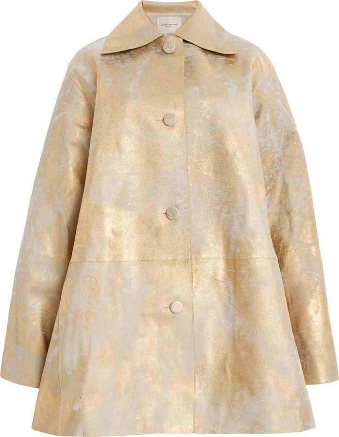 Lafayette 148 Oversized Leather Coat ShopStyle