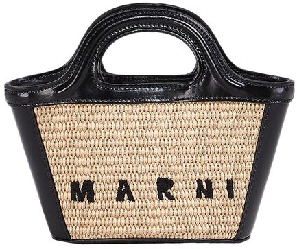 Marni Tropicalia raffia and leather mini basket bag - ShopStyle