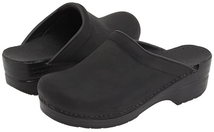 dansko black oiled clogs