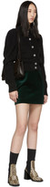 Thumbnail for your product : ALEXACHUNG Green Velvet Striped B-Line Miniskirt