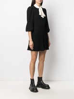 Thumbnail for your product : RED Valentino Tie-Neck Pleated Mini Dress