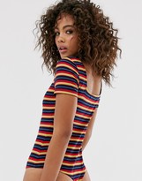 Thumbnail for your product : Glamorous Tall body with ruched front in retro stripe