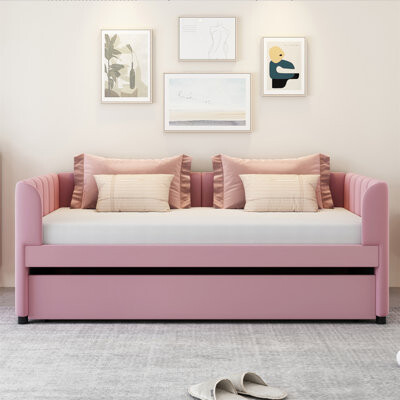 Twin Size Upholstered Daybed With Ergonomic Design Backrest And Trundle, Perfect For Comfort And Style In Any Room