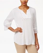 Thumbnail for your product : JM Collection Lace-Cuff Studded Top, Created for Macy's
