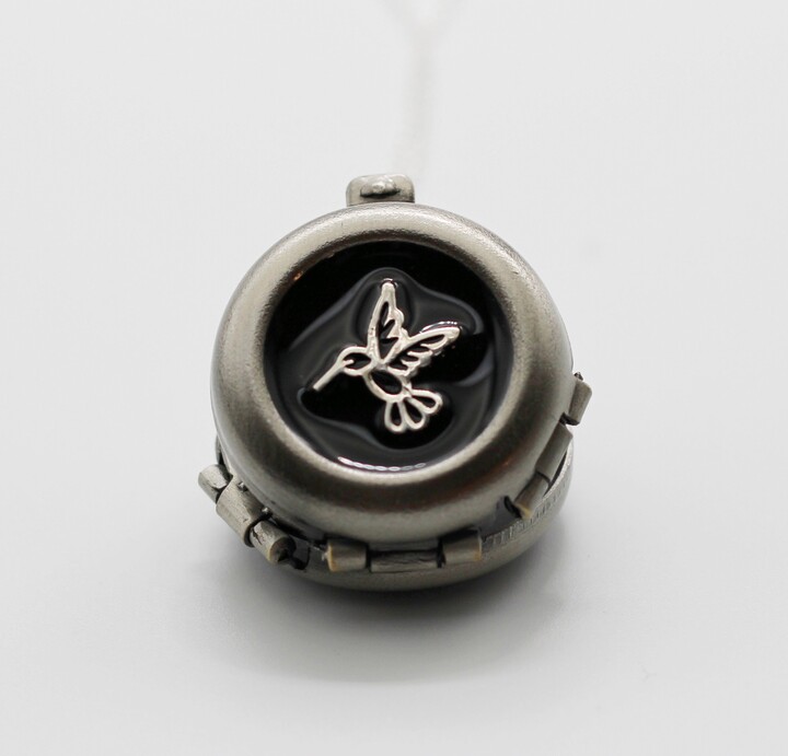 Etsy Locket Necklace Silver Hummingbird 4 Photo Lockets Handmade Jewelry Custom Hummingbirds Charm Necklaces Gifts For Mom Gift Her