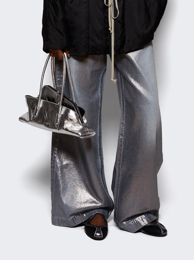 ATTICO 'la Passeggiata Small' Top Handle Bag Silver