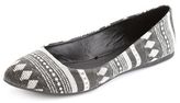 Thumbnail for your product : Charlotte Russe Printed Canvas Ballet Flat