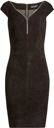 Jitrois Suede Dress with Zipper Collar
