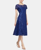 Thumbnail for your product : SL Fashions Sequined Lace Midi Dress