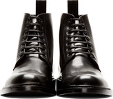 Thumbnail for your product : Saint Laurent Black Leather Minimal Combat Boots