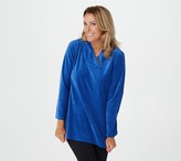 Thumbnail for your product : Denim & Co. Active Petite Velour Tunic with Crossover Button Neckline