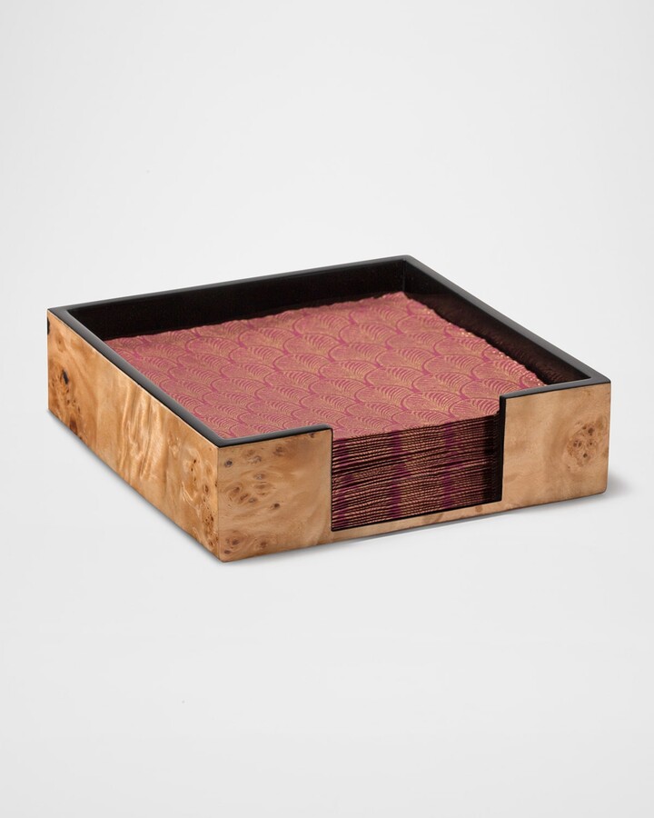 Burl Veneer Dinner Napkin Holder