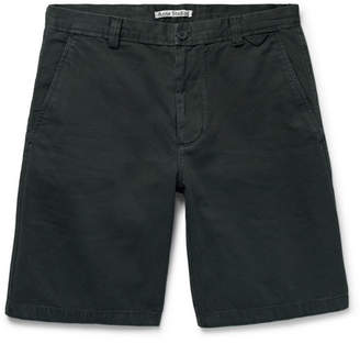 Acne Studios Isher Cotton-Twill Shorts - Men - Dark green
