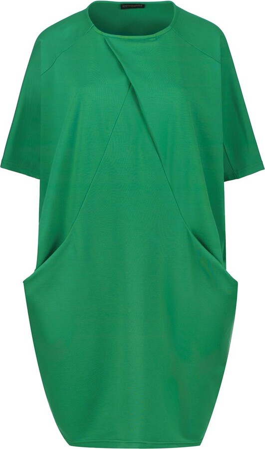 Conquista Green Punto Di Roma Batwing Dress