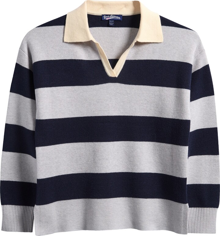 Freshman Kids' Stripe Johnny Collar Rugby Sweater